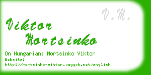 viktor mortsinko business card